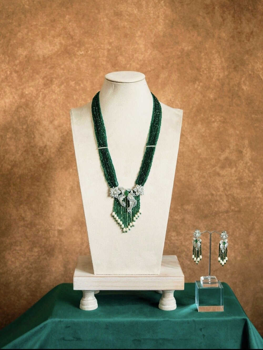 Luxury Crystal Beaded Necklace Earring Set in 5 Colors By Sama Heritage$275 EACH